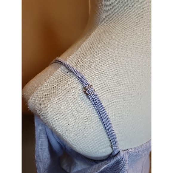 Lulus | Size L | Off the Shoulder Blue & White Striped Flowy Woven Dress Lined - Picture 8 of 15